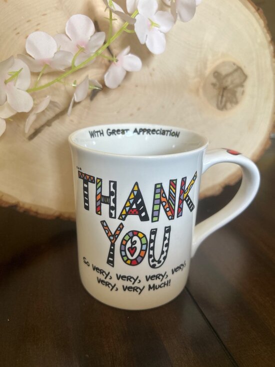 Our Name Is Mud Accessories - Our Name Is Mud Thank You Mug With Gratitude & Heart Design Dishwasher Safe